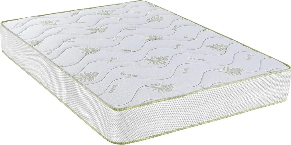 Saltea Aloe Vera 14+2 Memory, 130x200 cm, H 18 cm, husa cu fibre de bambus, Ortopedica, aerisire 3D Free Air