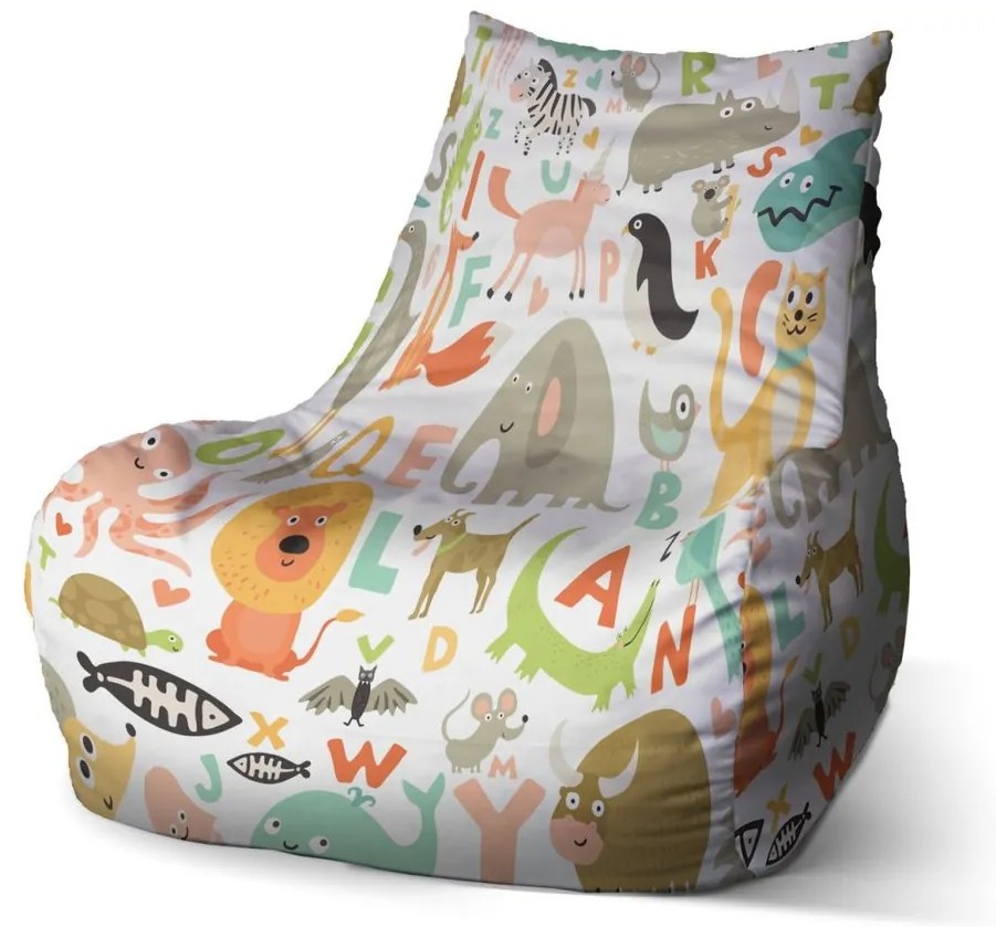 Sac de șezut Bean abecedar zoo - pentru copii, colorat