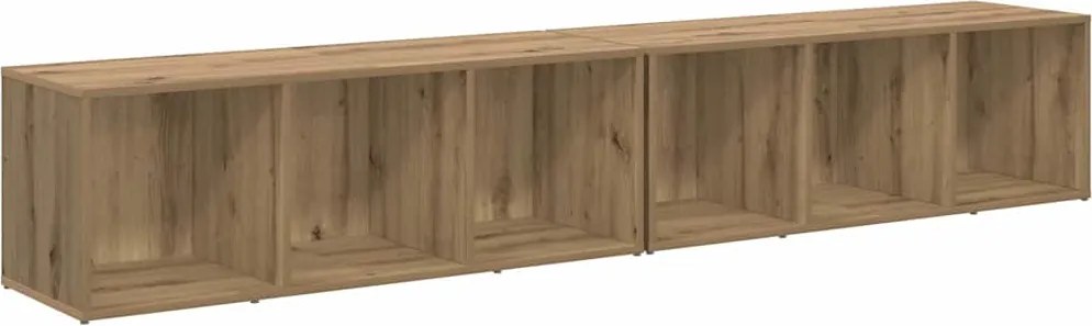 vidaXL Set comodă TV Pe perete 2 pcs Stejar Artizanal 37 x 35 x 107cm