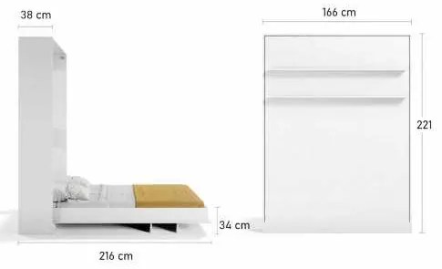 OFERTA SPECIALA - Pat rabatabil dublu fara somiera Primer Queen Bed (150 X200) - ALB MAT
