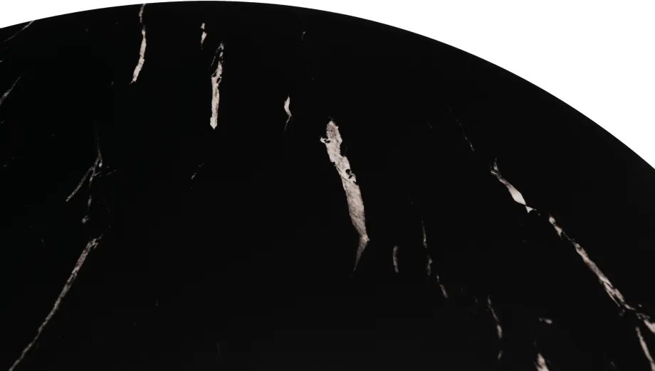 Măsuţă de cafea, marmură neagră / metal negru, GAGIN