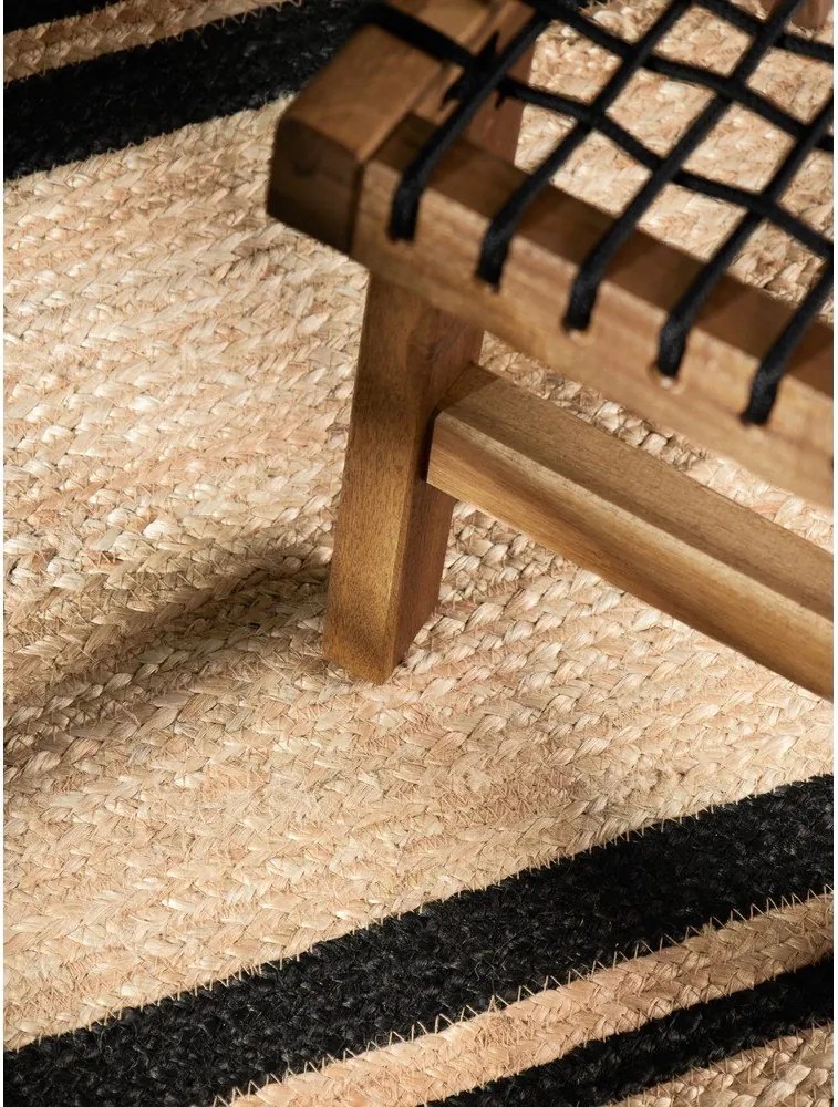 Covor tip traversă negru/în culoare naturală reversibil/țesut manual din iută 70x200 cm Jutta – Hanse Home