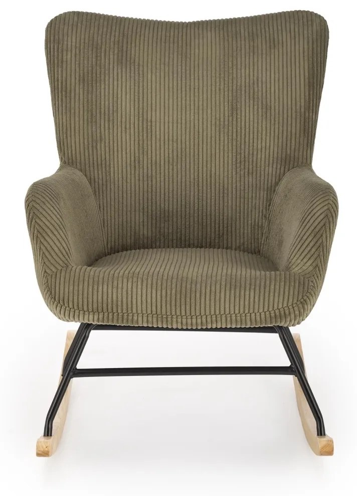Fotoliu tip balansoar Belmiro velvet olive H92 cm