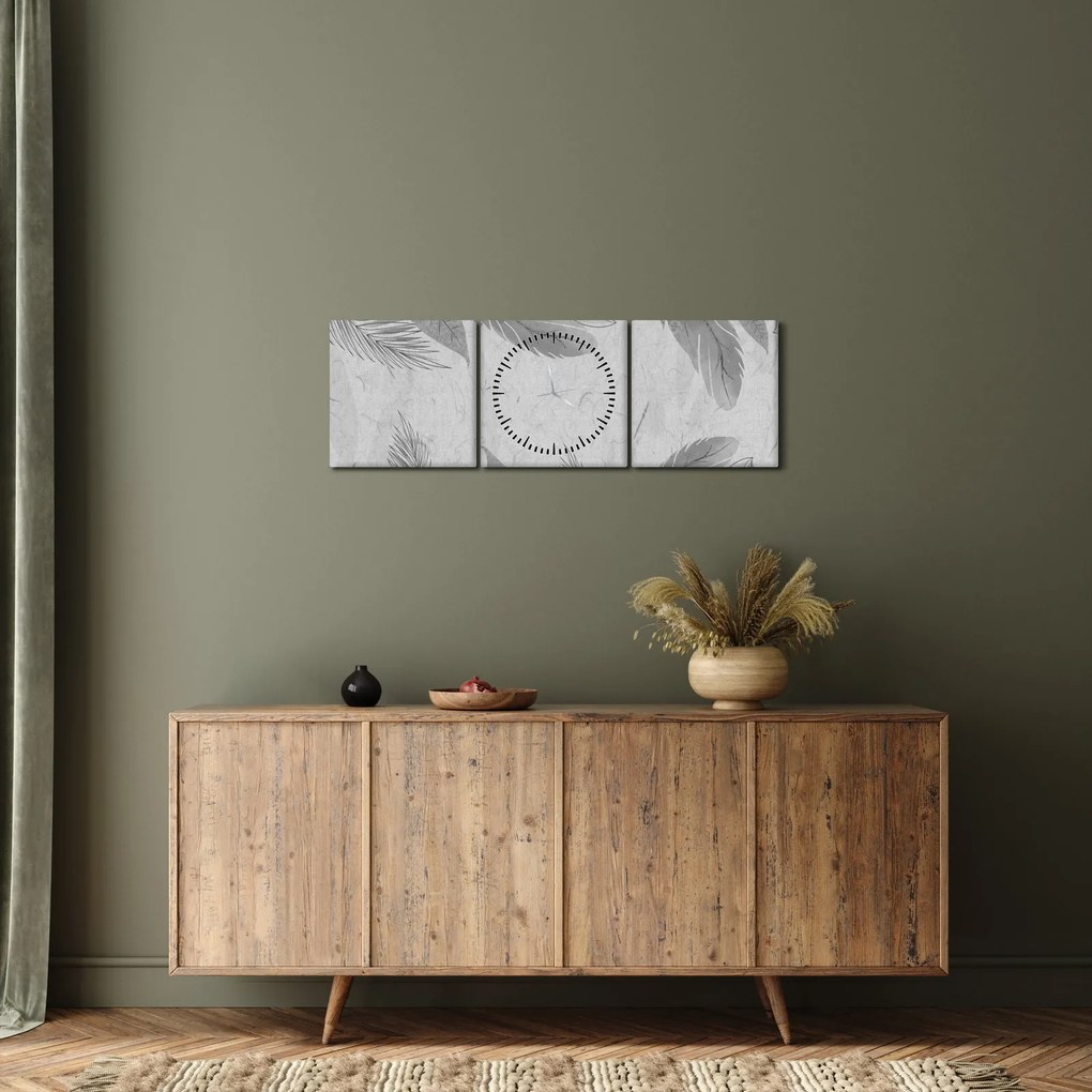 Tablou - Frunze (cu ceas) (90x30 cm)