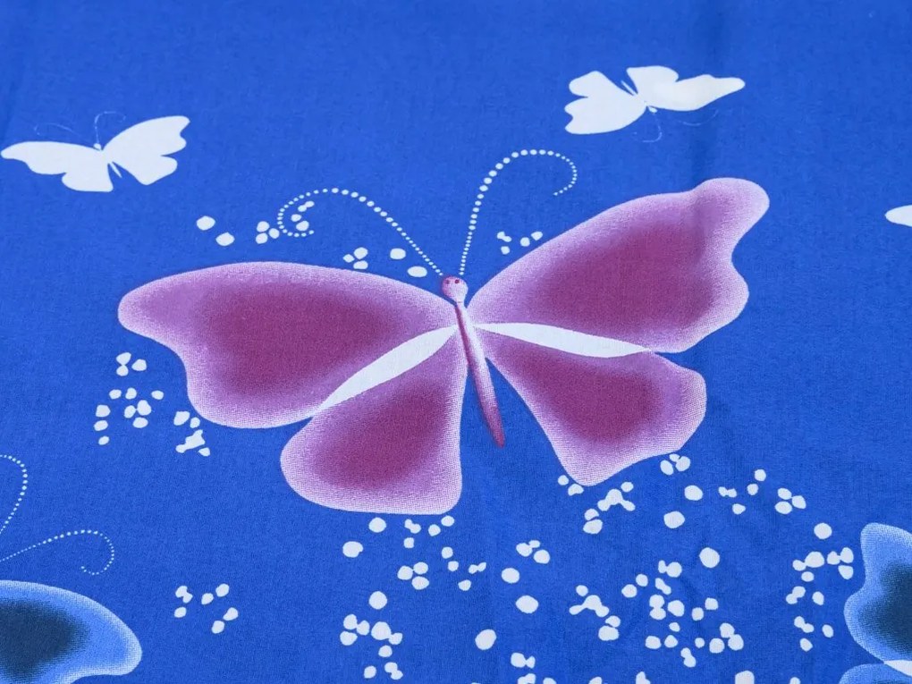 Lenjerie de pat din bumbac VIOLET BUTTERFLY albastru inchis Dimensiune lenjerie de pat: 70 x 90 cm | 140 x 200 cm