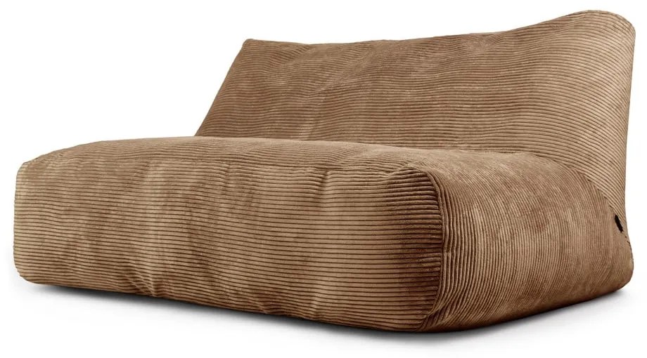 Fotoliu bean bag maro cu tapițerie din catifea reiată Sofa Tube 160 – SLOWDOWN