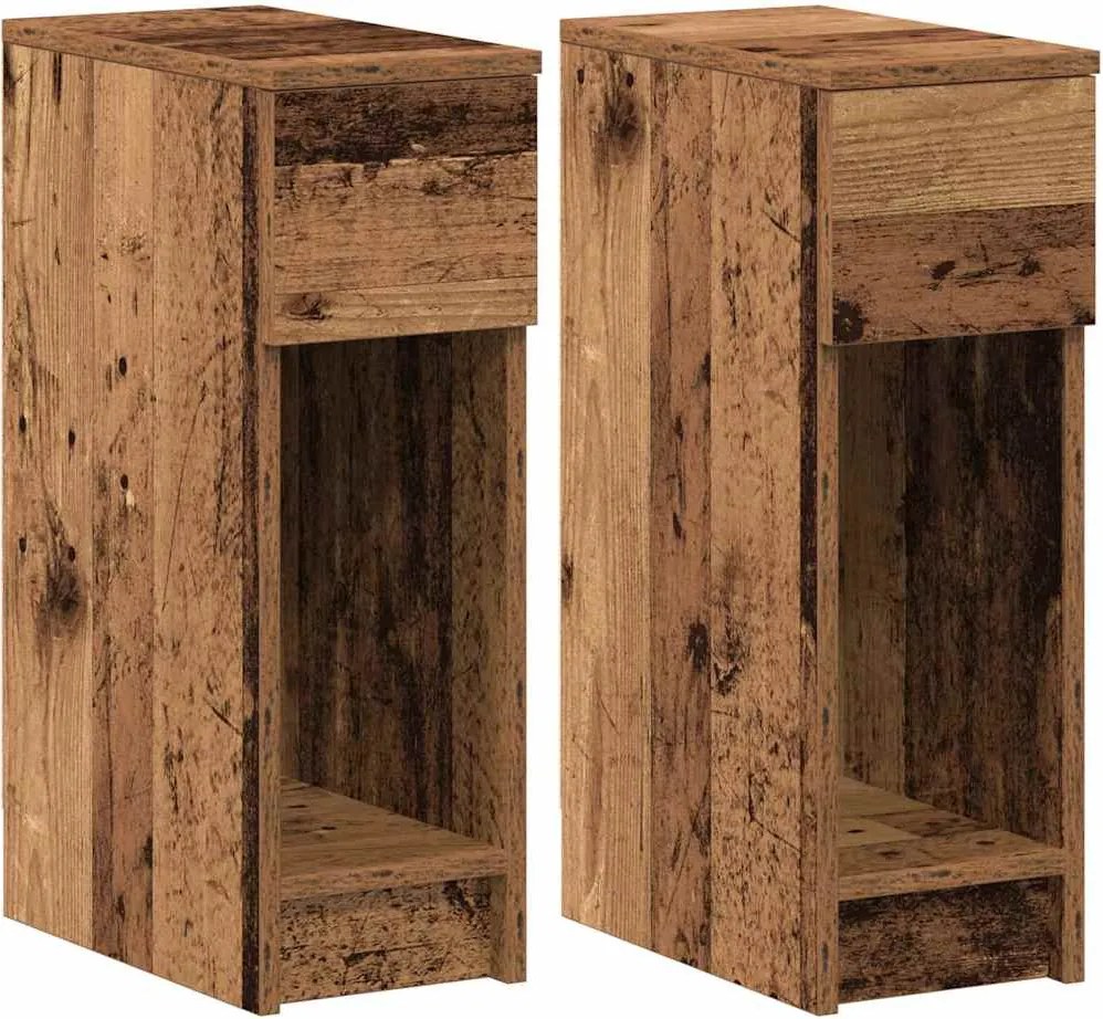 vidaXL Noptiere cu sertar 2 buc lemn vechi 20x36x60 cm