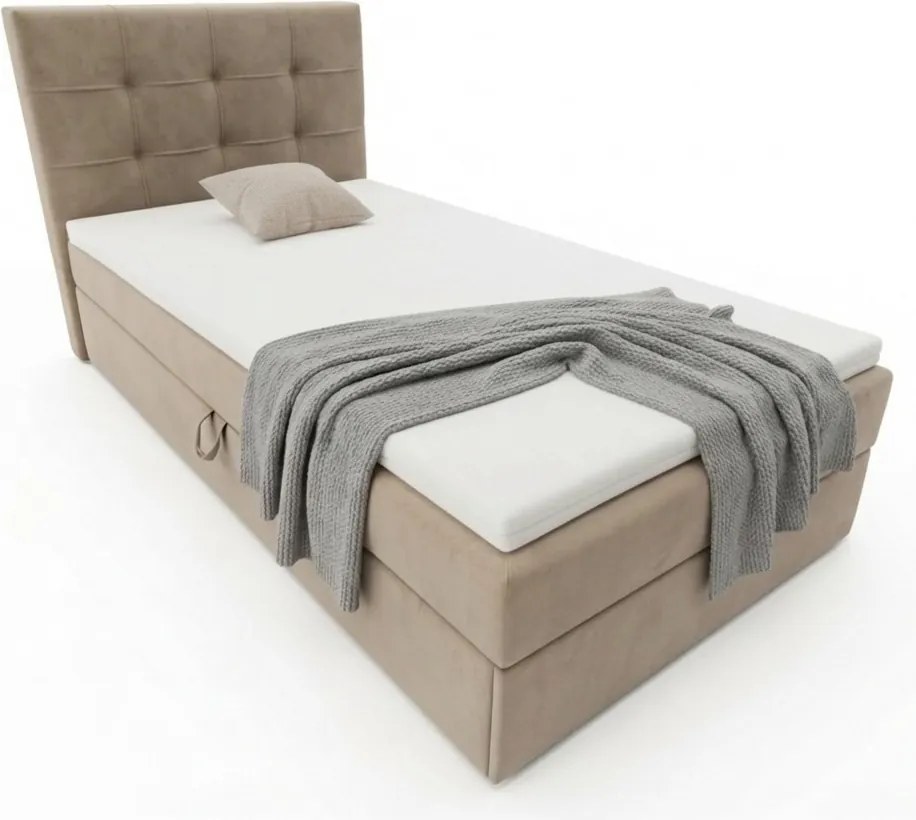 Pat tapiTat boxspring DIRELIS TRINITY 90x200 cm bej Saltea: Saltea cu arcuri Bonell