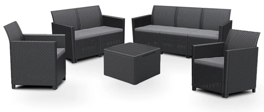 Set mobilier de grădină Claire cu 7 locuri, grafit
