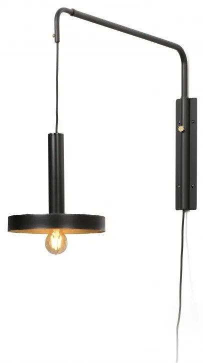 Aplica perete extensibila design modern WHIZZ negru/auriu