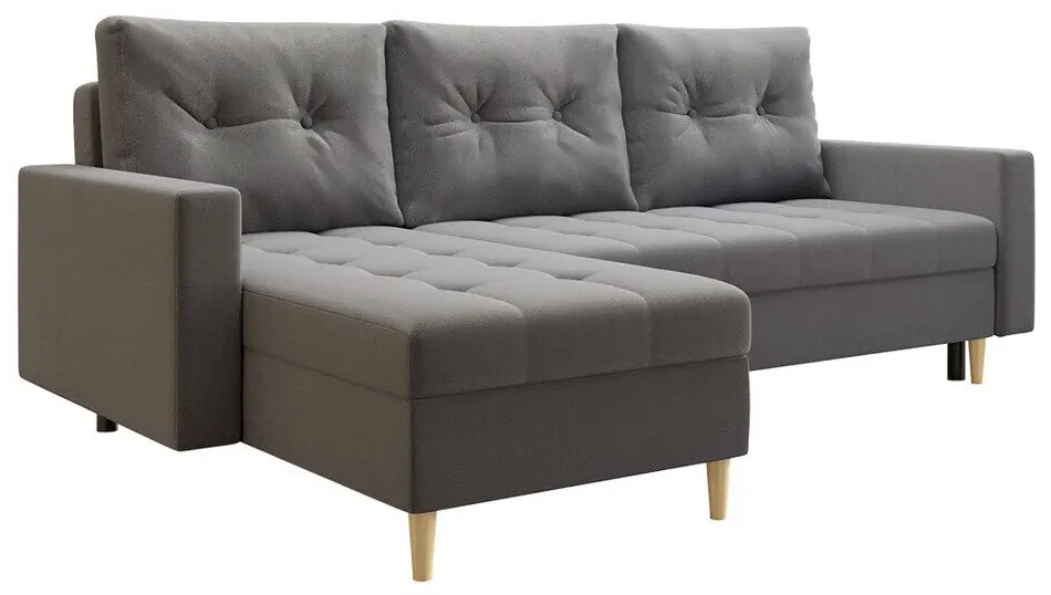 Colțar Rome 103Cutie de pat, 231x147x87cm, 101 kg, Picioare: Plastic, Lemn