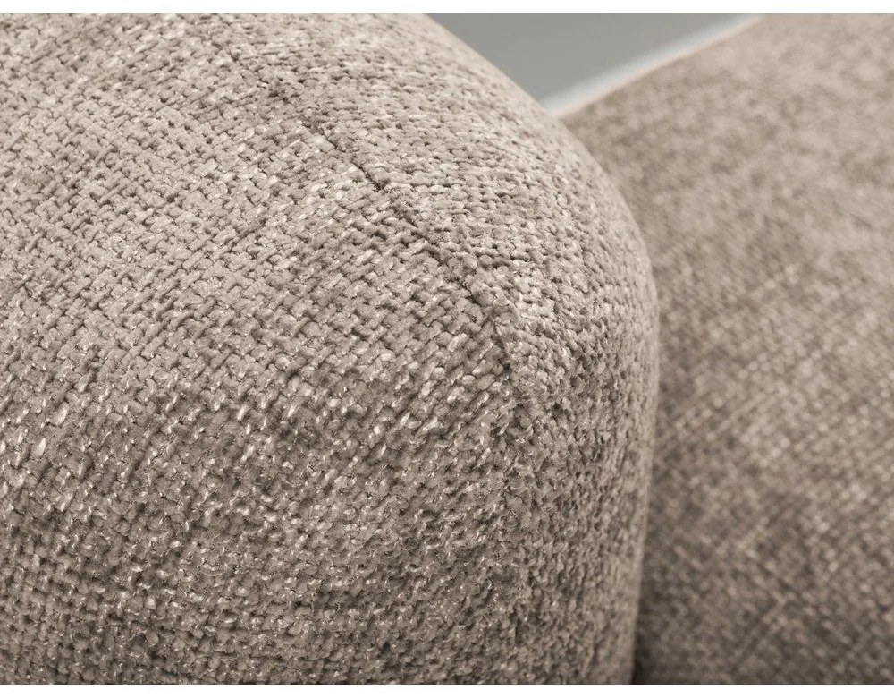 Colțar maro deschis extensibil/cu spațiu de depozitare cu tapițerie din chenille (cu colț pe partea dreaptă/cu șezlong) Mele – Makamii