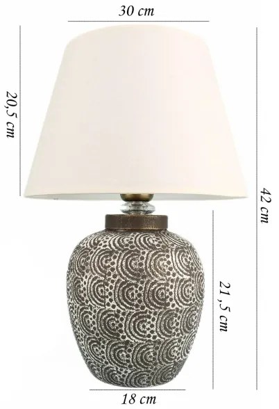 Lampă de masă RAMZES 1xE27/40W/230V alb/gri