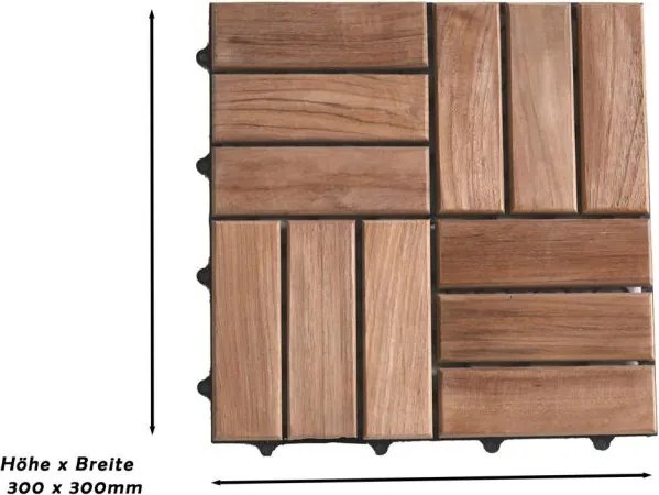 11 plăci de podea din lemn de tec, 1m², plăci din lemn pentr