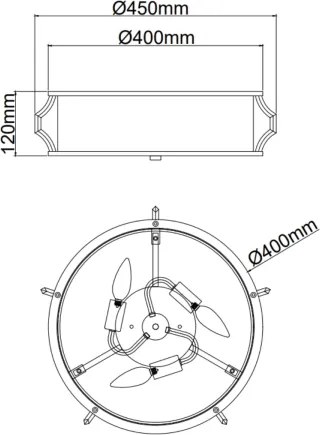 Open Design OR84399 - Plafonieră PIRELO 3xE14/12W/230V Ø 45 cm, crom lucios