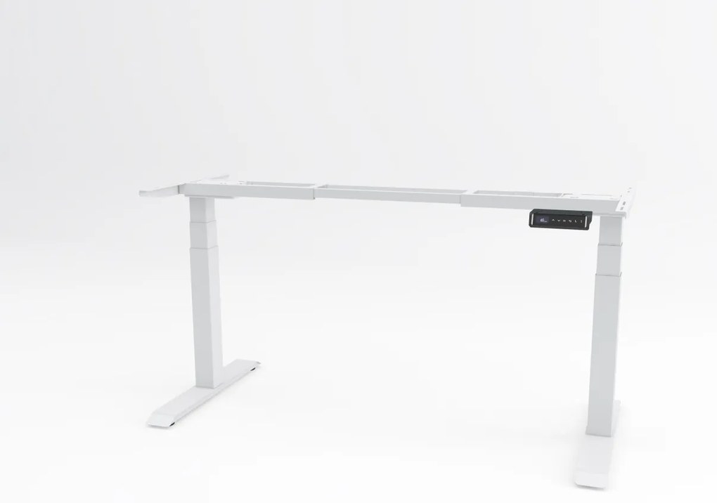 Birou reglabil pe inaltime TerrA8 PRO WHITE - 2 motoare, profil patrat, ALB (Dimensiune blat: 137x67cm, Culoare blat: Alb 25mm)