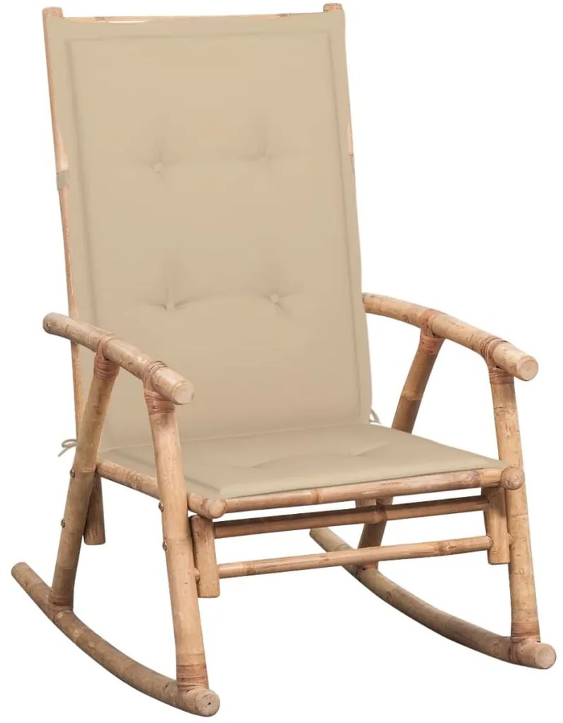 vidaXL Scaun balansoar cu pernă, bambus