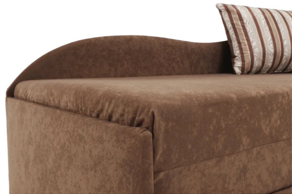 Divan extensibil, maro/cu perne modelate, dreapta, AGA D