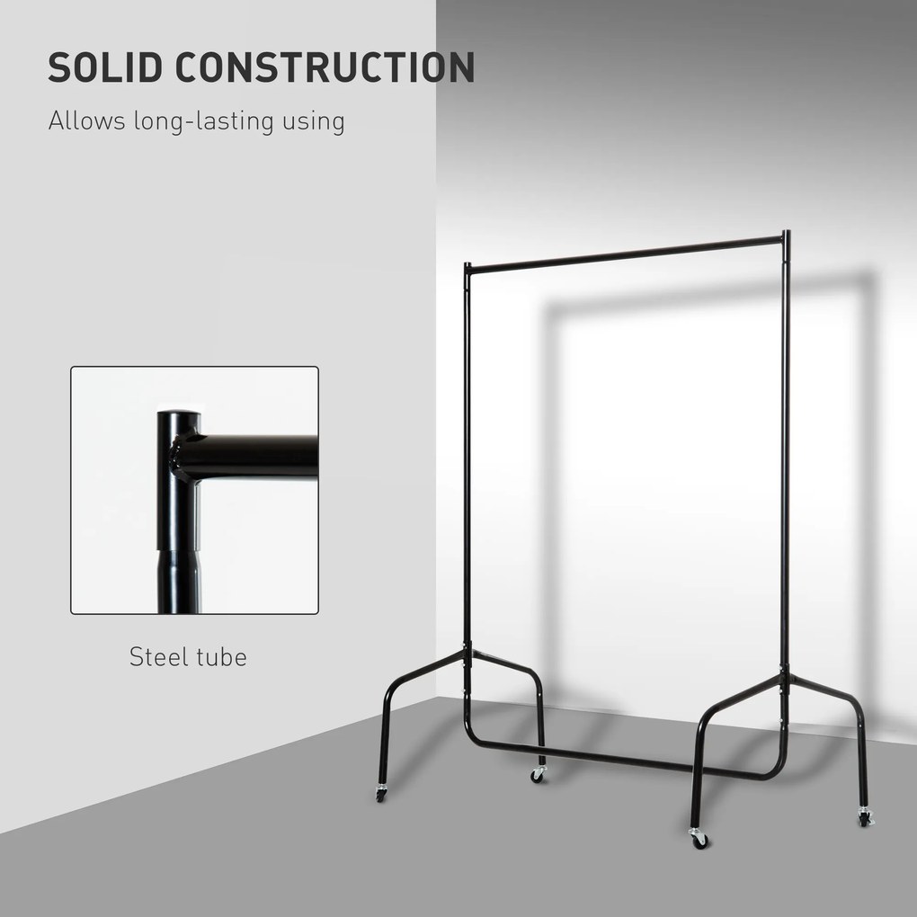 Homcom Suport pentru haine cu 4 roți de fier, 120x60x170cm