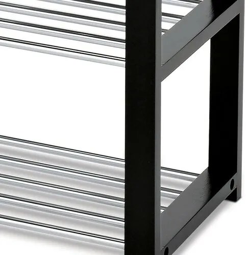 Raft pentru pantofi 4 niveluri negru/crom, 81x 30 x 73 cm, 4 etaje