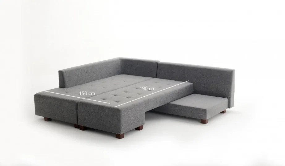 Canapea Extensibilă Manama Corner Sofa Bed Left, Gri