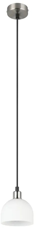 Lustră albă/argintie cu abajur din sticlă ø 12 cm Molly – Reality