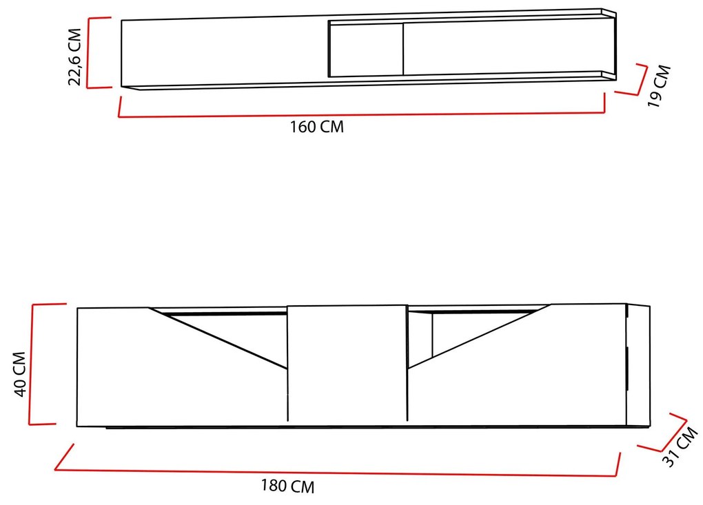 Mobilier living Tupac (nuc + negru). 1102602