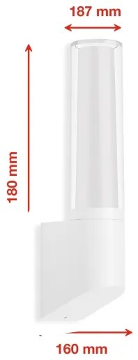 Telefunken 311306TF - Aplică LED de exterior pentru montaj pe perete, 8W, 230V, 4000K, IP44, alb