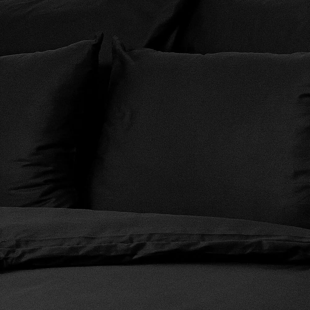 Lenjerie de pat din satin Luxury Collection, negru, 140 x 220 cm, 70 x 90 cm