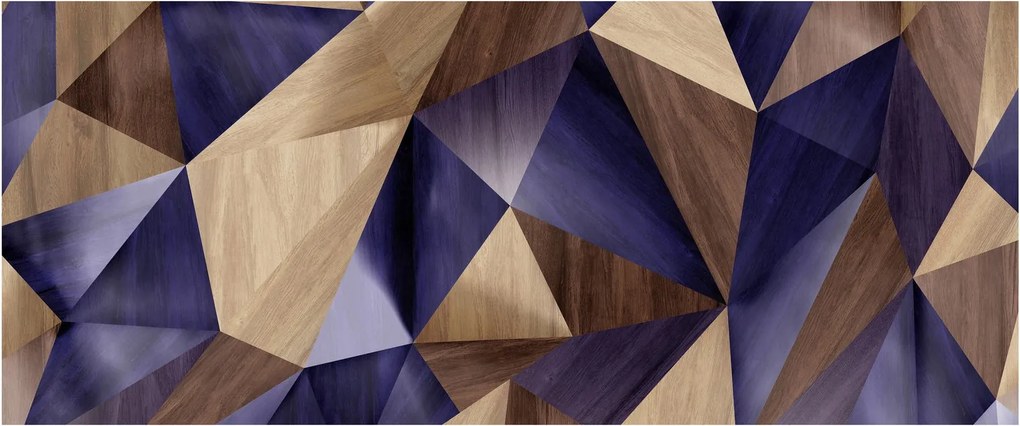 Tablou - 3D triunghiuri de lemn (120x50 cm)