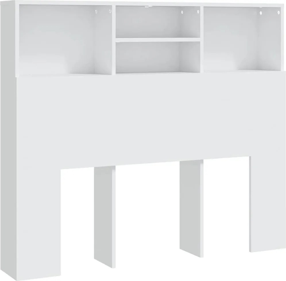 vidaXL Tăblie de pat cu dulap, alb, 120x19x103,5 cm