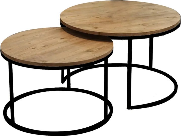 Set 2 Masute De Cafea Selmma PAL Finisaj Natur