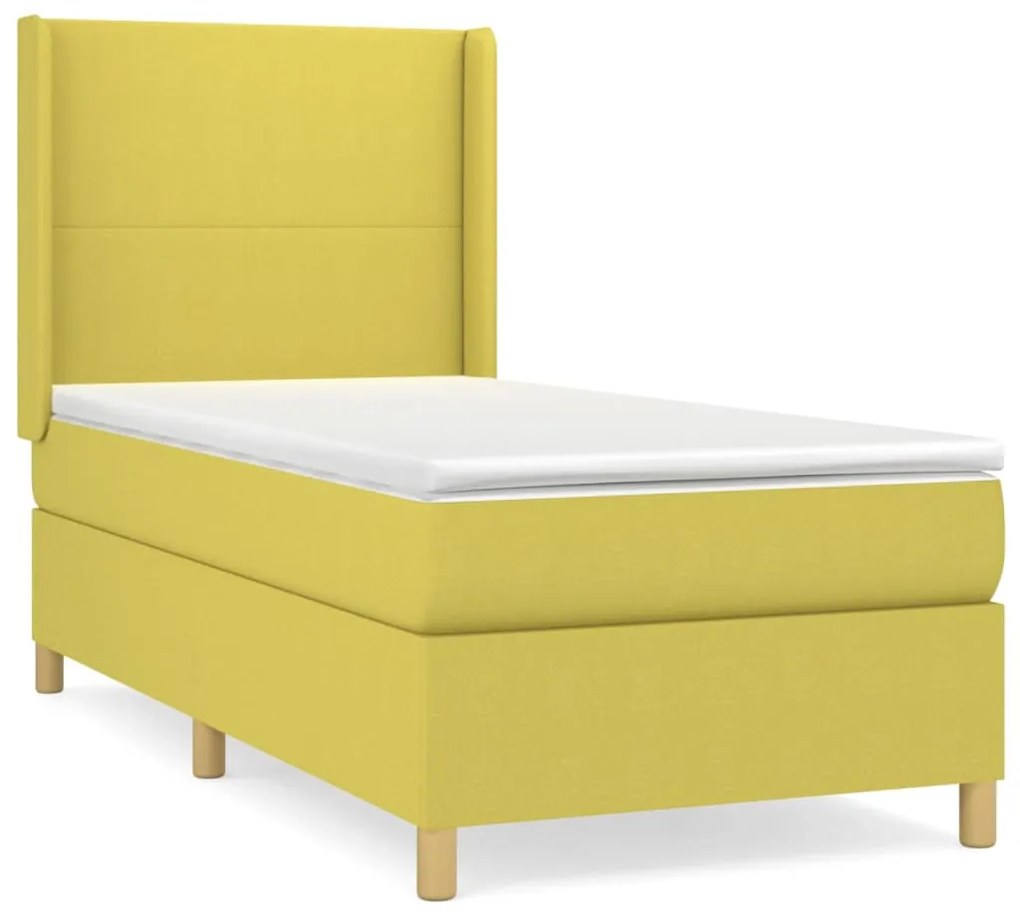 3131792 vidaXL Pat box spring cu saltea, verde, 80x200 cm, textil