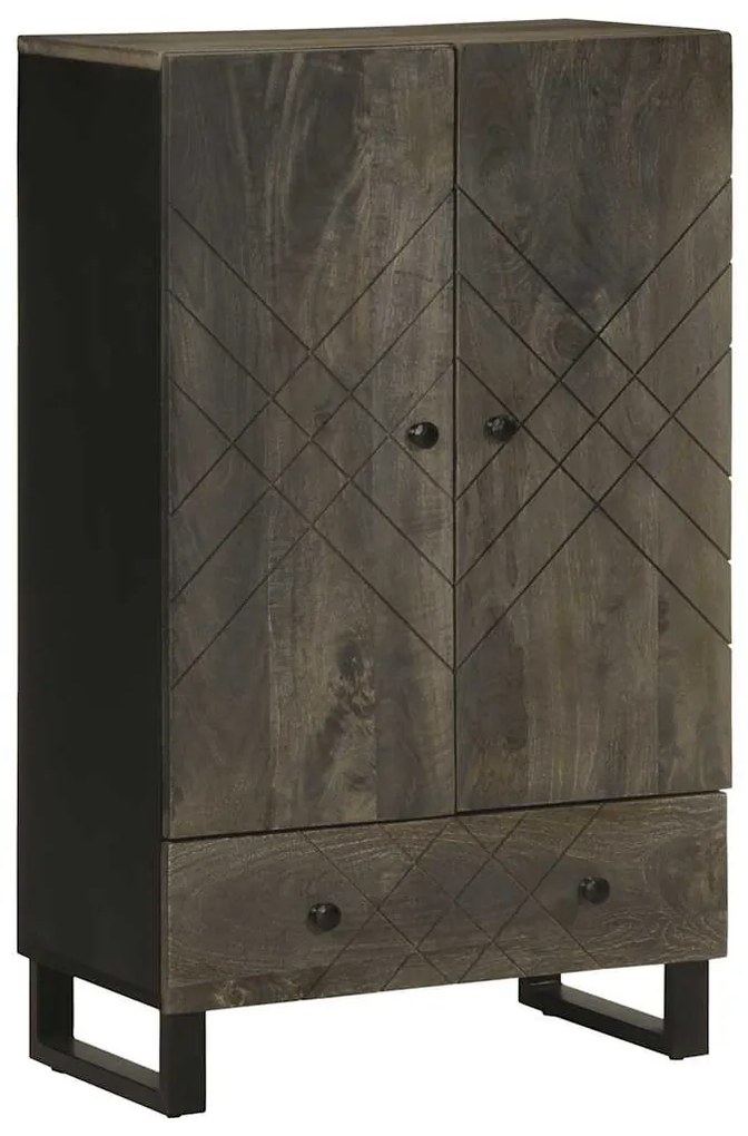 vidaXL Dulap înalt, negru, 60x33x100 cm, lemn masiv de mango
