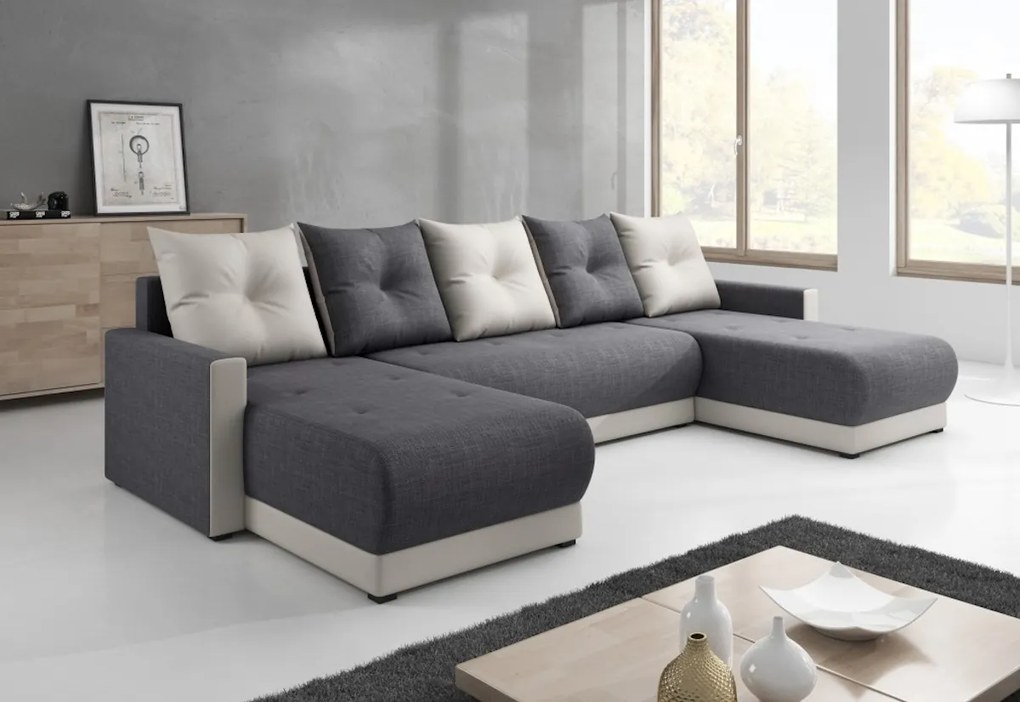 Supermobel Canapea în formă de U INSIGNIA, 286x146, Sawana, sawana05_01, gri/crem