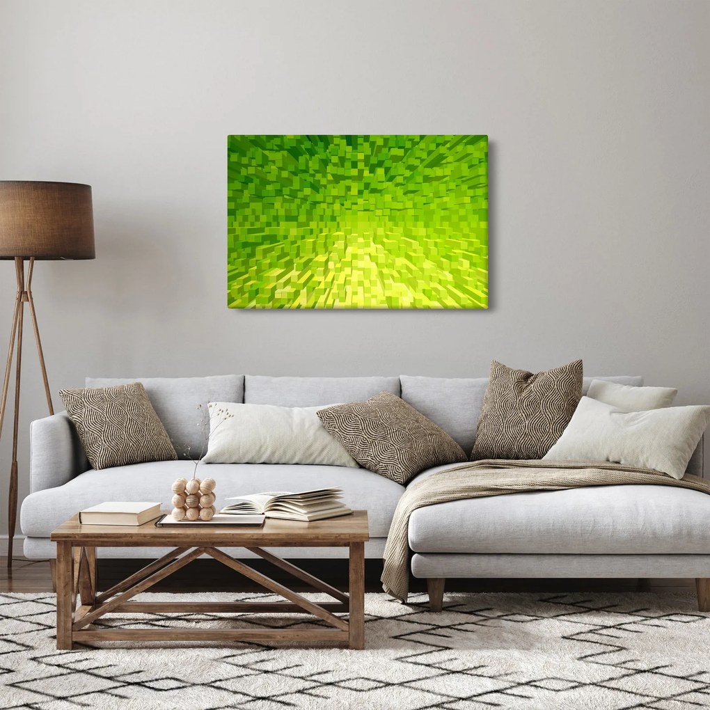 Tabloul cuburilor galbenverzui (90x60 cm)