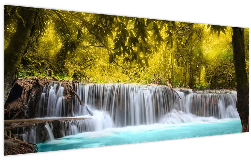 Tablou - Cascadă, cu culori strălucitoare (120x50 cm)