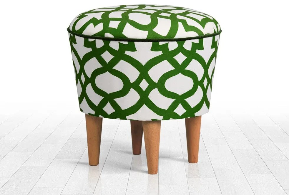 Taburet tapițat Moss - Green, White