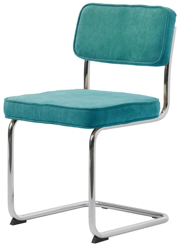 Scaun de dining turcoaz din catifea reiată Rupert – Unique Furniture