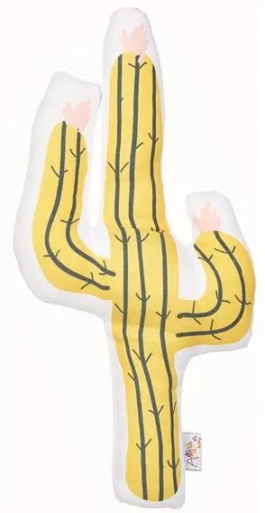 Pernă din amestec de bumbac pentru copii Apolena Pillow Toy Cactus, 41 x 21 cm, galben