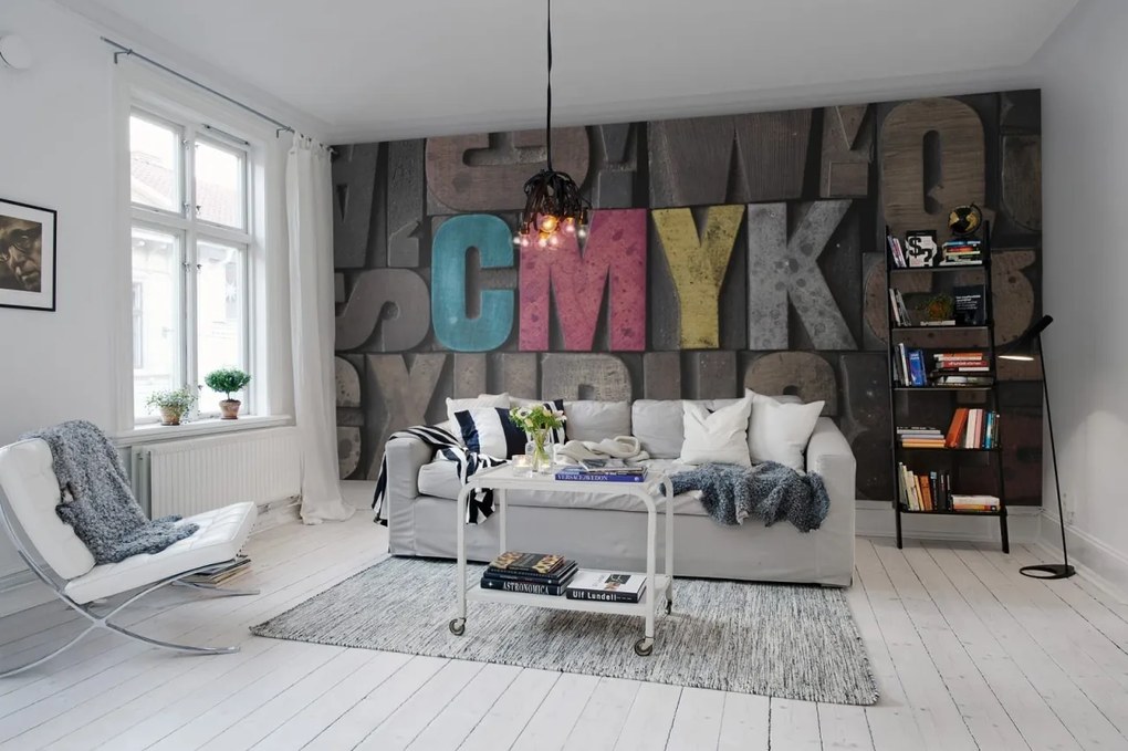 Fototapet, Woodcut, CMYK, Rebel Walls