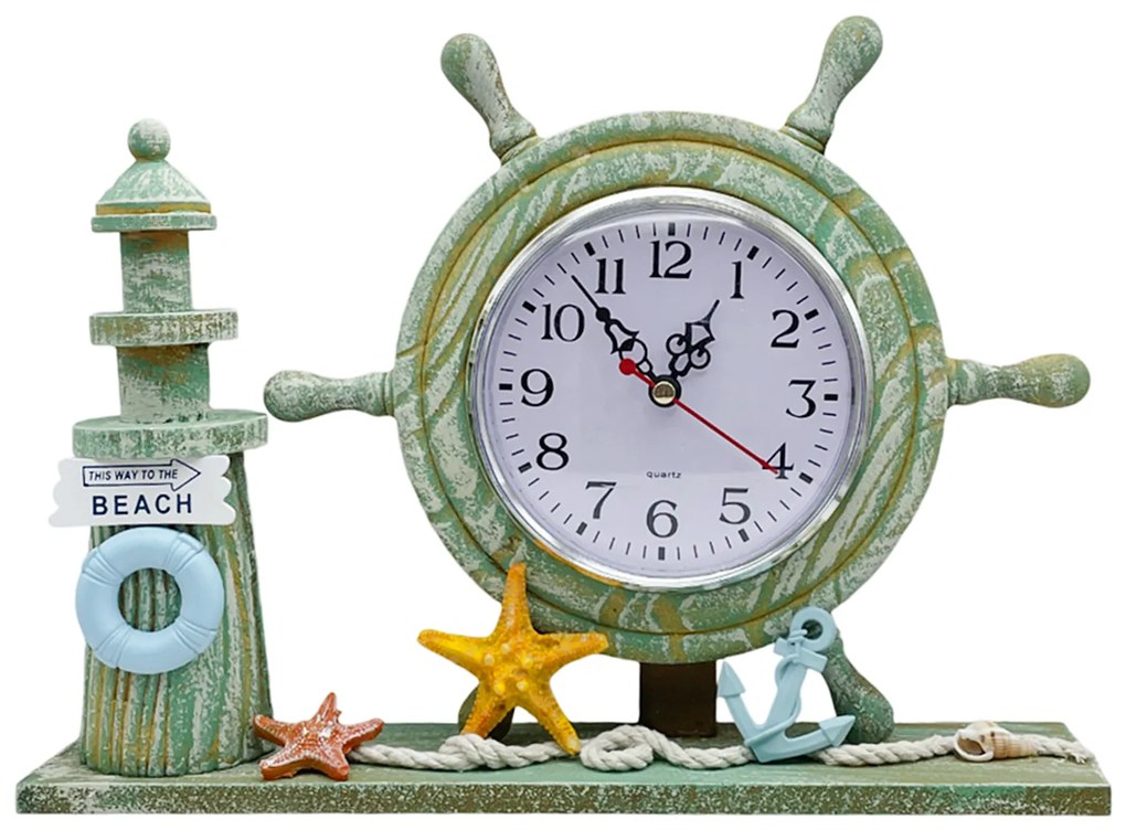 Far decorativ cu ceas BLUE WHEEL, 28x21cm