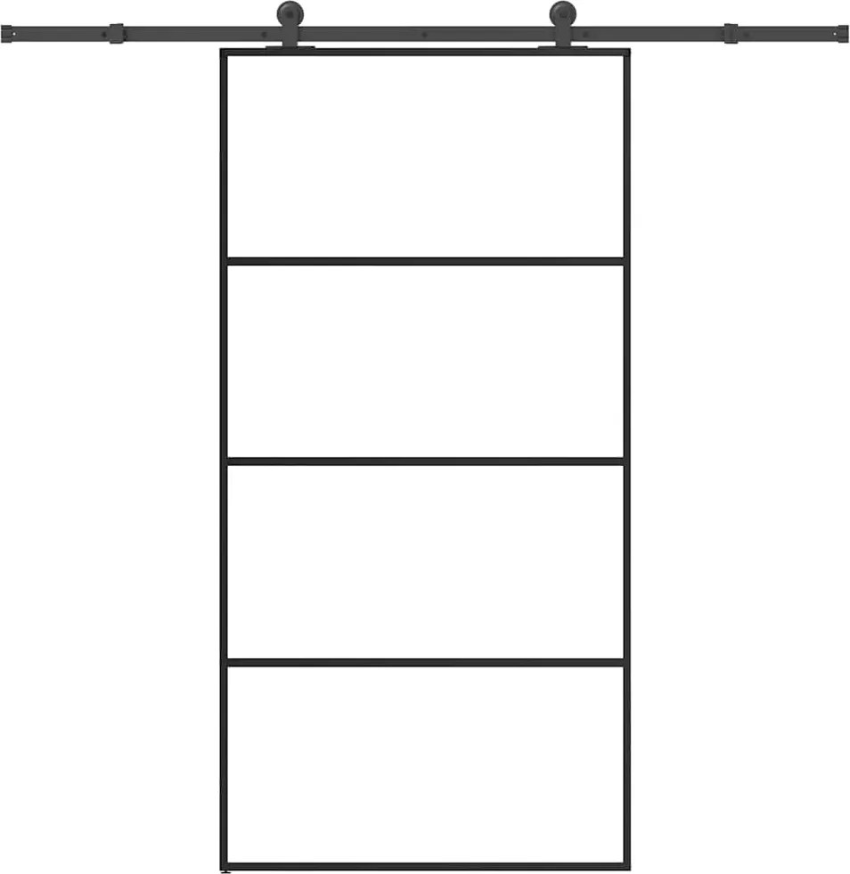 vidaXL Ușă glisantă cu set feronerie 102,5x205 cm sticlă ESG/aluminiu