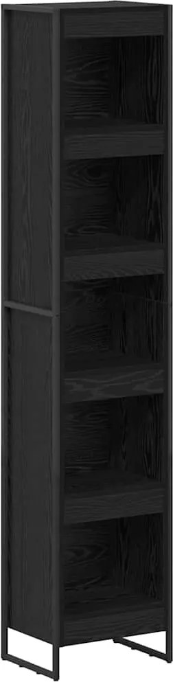 vidaXL Dulap pentru cărți Stejar Negru 80 x 30 x 155 cm Lemn compozit