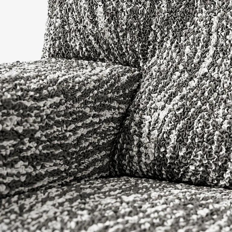 Huse bielastice UNIVERSO NOU dungi alb-negru canapea cu otoman dreapta (l. 170 - 300 cm)