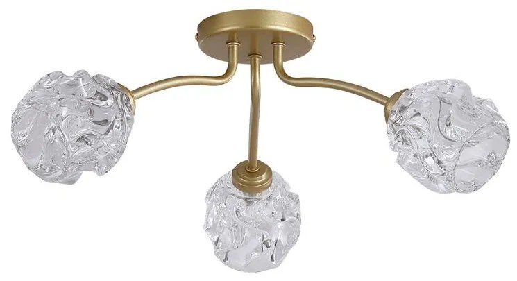 Lustra aplicata 3 becuri metal auriu Astral