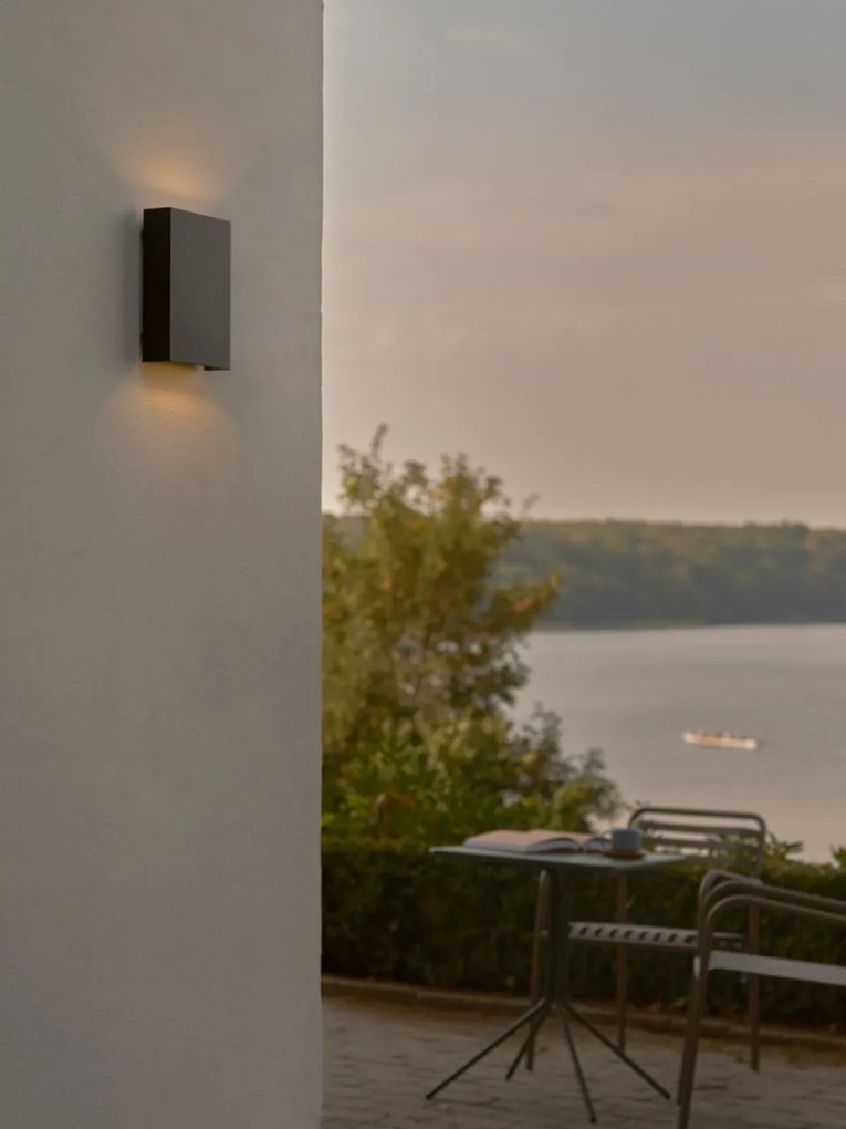 Aplica LED exterior cu iluminat sus si jos IP54 Fold 15 Seaside black
