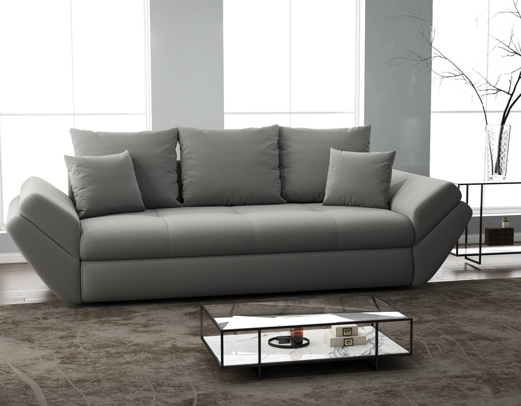 Canapea extensibilă dumonde cu ladă de depozitare si sezut confortabil din spuma high-density, Loana Royal Grey 250x100 cm