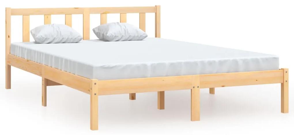 Cadru de pat, 140x190 cm, lemn de pin masiv