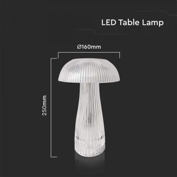 Lampă de birou LED reglabilă, reîncărcabilă, 1W, 5V, 3000-6000K, 1800 mAh, clară